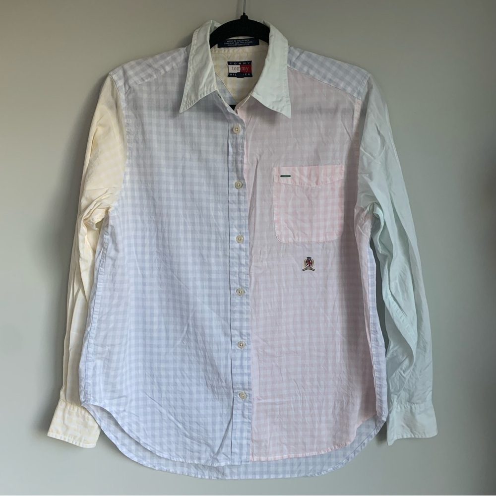 Vintage Tommy Hilfiger Color Block Striped Button Up Shirt